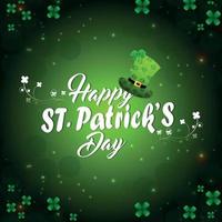 St. Patrick's Day hat and shamrocks vector