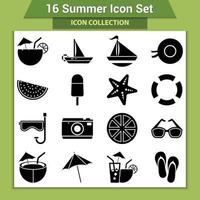 conjunto de iconos de vacaciones de verano vector