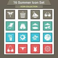 Summer beach items collection vector