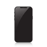 New version of black slim smartphone. Realistic vector illustration.