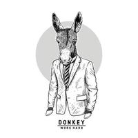 donkey workaholic .premium vector