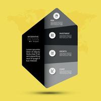 Functional hexagon segmentation for reporting results and presenting ideas. vector