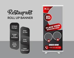 Roll up banner design template abstract design vector