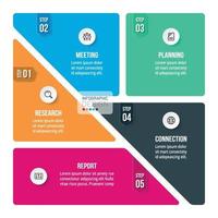 5 steps segmentation. Can be applied to presentations, functional division, making brochures or marketing. vector