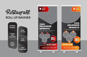 Roll up banner design print template set vector