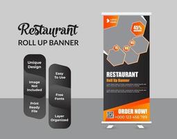 Roll up banner design template diseño abstracto vector