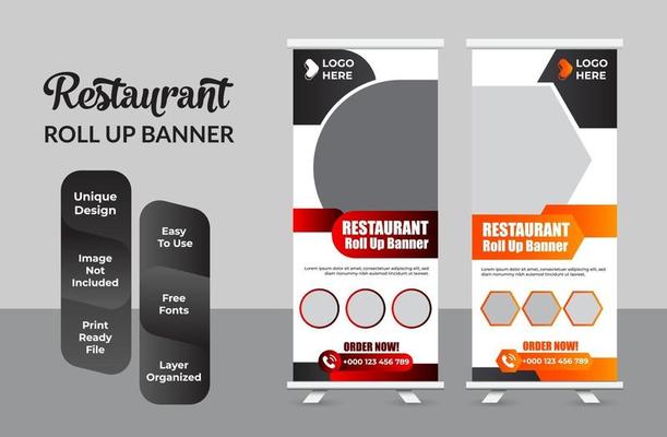 Roll up banner design template modern x-banner set
