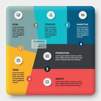 Segments in the form of puzzles. Explain the process of work or present different results. vector