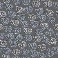 seamless valentine day pattern background with blue hand draw heart shape vector