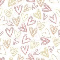 seamless valentine day pattern background with doodle multicolour heart shape vector