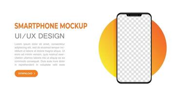 smartphone mock up landing page vector