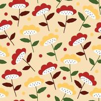 seamless hand draw colourful cute flower pattern background vector