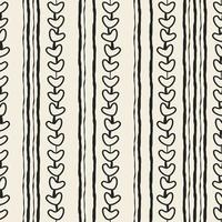 seamless valentine day pattern background with monochrome stripe line from heart shape vector