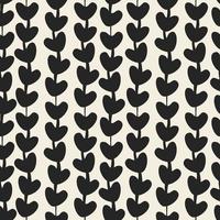 seamless valentine day pattern background with monochrome heart heart line vector