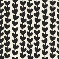 seamless valentine day pattern background with monochrome heart heart line vector