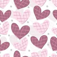 seamless pink glitter valentine pattern background with heart shape vector