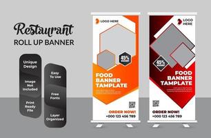 Roll up banner design print template set vector