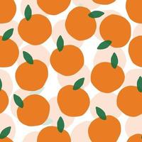 Mano transparente dibujar patrón naranja sobre fondo blanco. vector