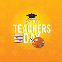 Happy teacher's day card design vector
