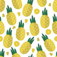 mano doodle perfecta dibujar fondo de patrón de piña vector