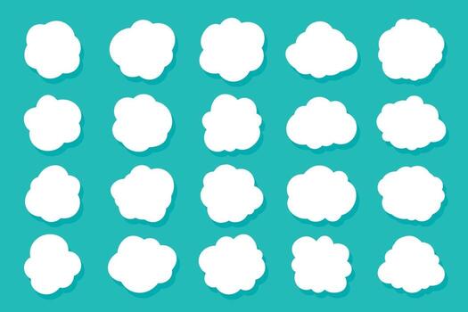 Set of speech bubble boxes vectors for dialogs. Cartoon dialogue Isolated on background