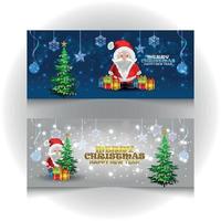 Merry Christmas banners vector