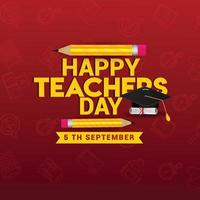 Happy teacher's day card design vector