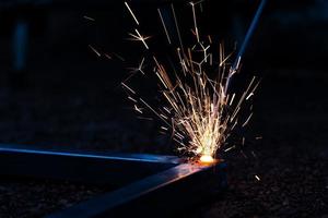 Technician welding close up photo