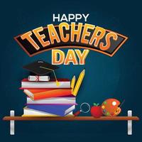 Happy teacher's day card design vector