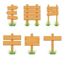 wooden sign set collection vector