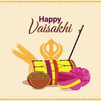 Happy vaisakhi flat design celebration vector