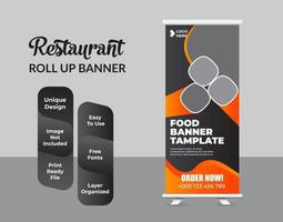 Roll up banner design print template vector