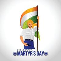 Creative illustration of freedom fighter bhagat singh saheedi diwas vector