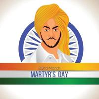 Creative illustration of indian freedom fighter Shaheed bhagat singh vector