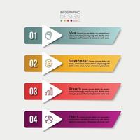 Rectangular sign, 5 work steps for planning work in a business or organization. vector