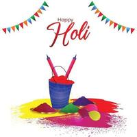 Holi flat design concept greeting card vector