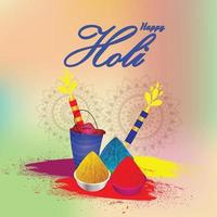 Holi flat design concept greeting card vector