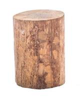 Isolated grunge log stool or chair on white background photo