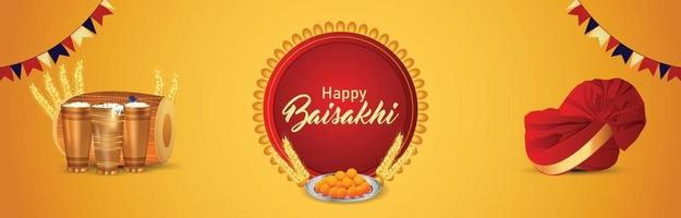 Creative vector illustration of happy vaisakhi banner