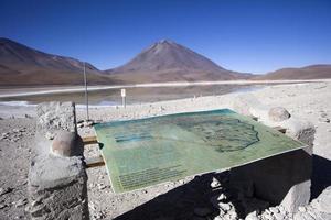 Lago Laguna Verde y Volcán Licancabur en Bolivia foto