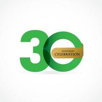 Ilustración de diseño de plantilla de vector de aniversario de 30 años