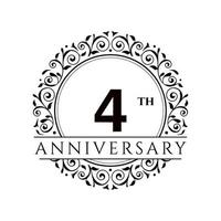 4 Year Anniversary Vector Template Design Illustration