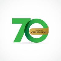 Ilustración de diseño de plantilla de vector de aniversario de 70 años