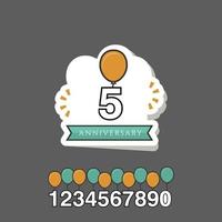 5 Year Anniversary Vector Template Design Illustration