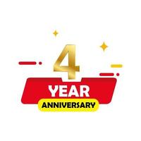 4 Year Anniversary Vector Template Design Illustration