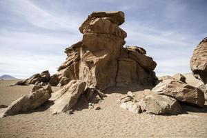 Rock formations of Dali desert in Bolivia photo