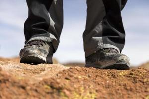 Hiker on the mountain photo