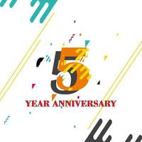 5 Year Anniversary Vector Template Design Illustration