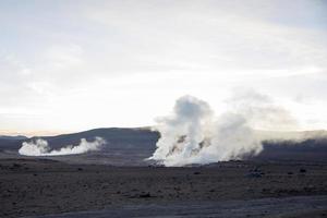 Geysers Sol de Manana in Bolivia photo