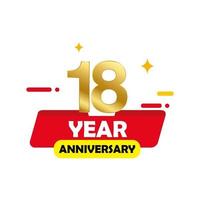 18 Year Anniversary Set Vector Template Design Illustration